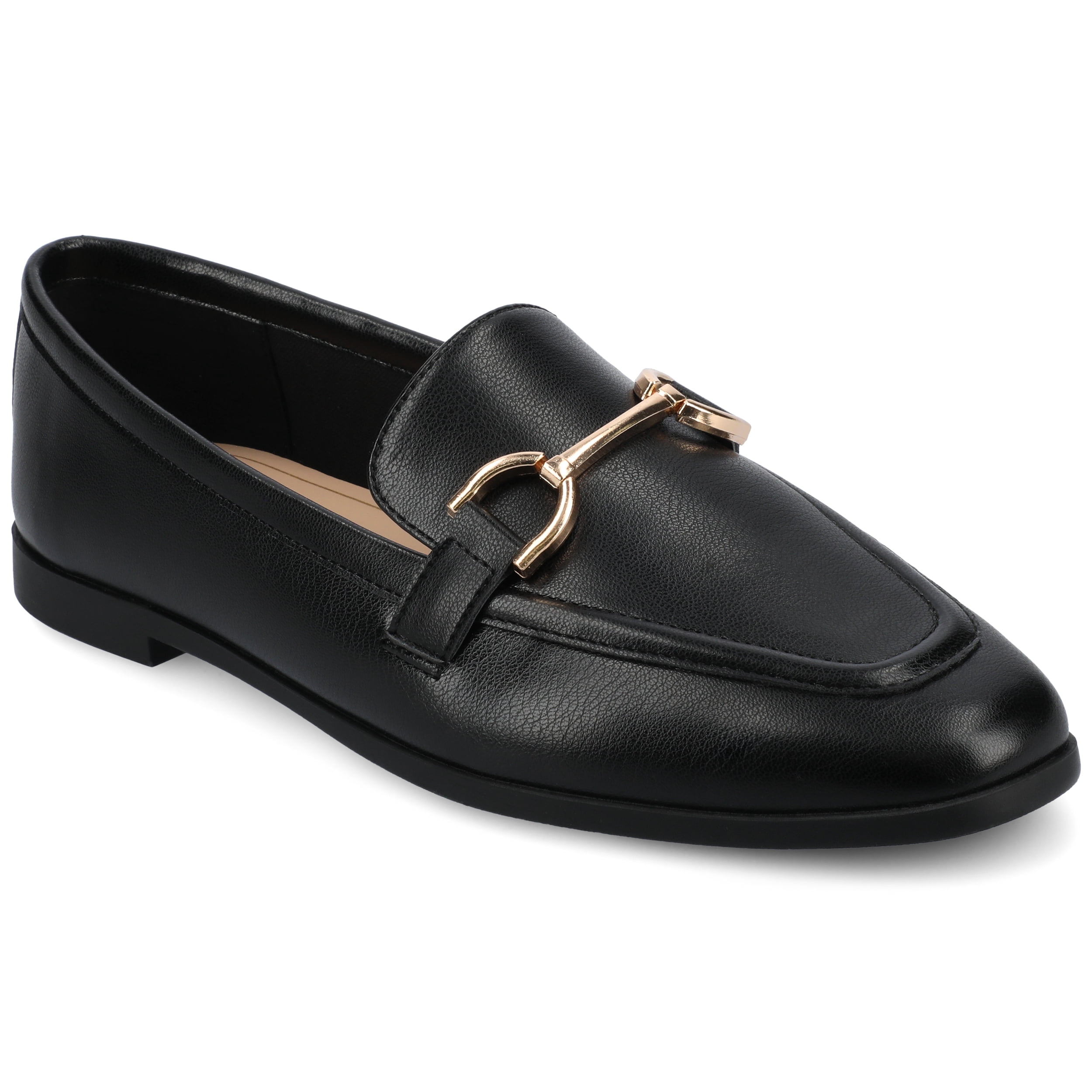 Journee Womens Mizza Loafer Slip On Square Toe Dress Flats, Widths Available
