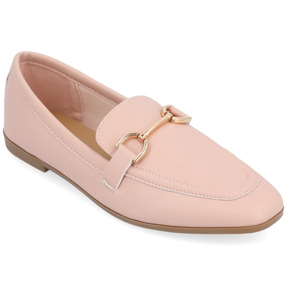 Journee Womens Mizza Loafer Slip On Square Toe Dress Flats, Widths Available