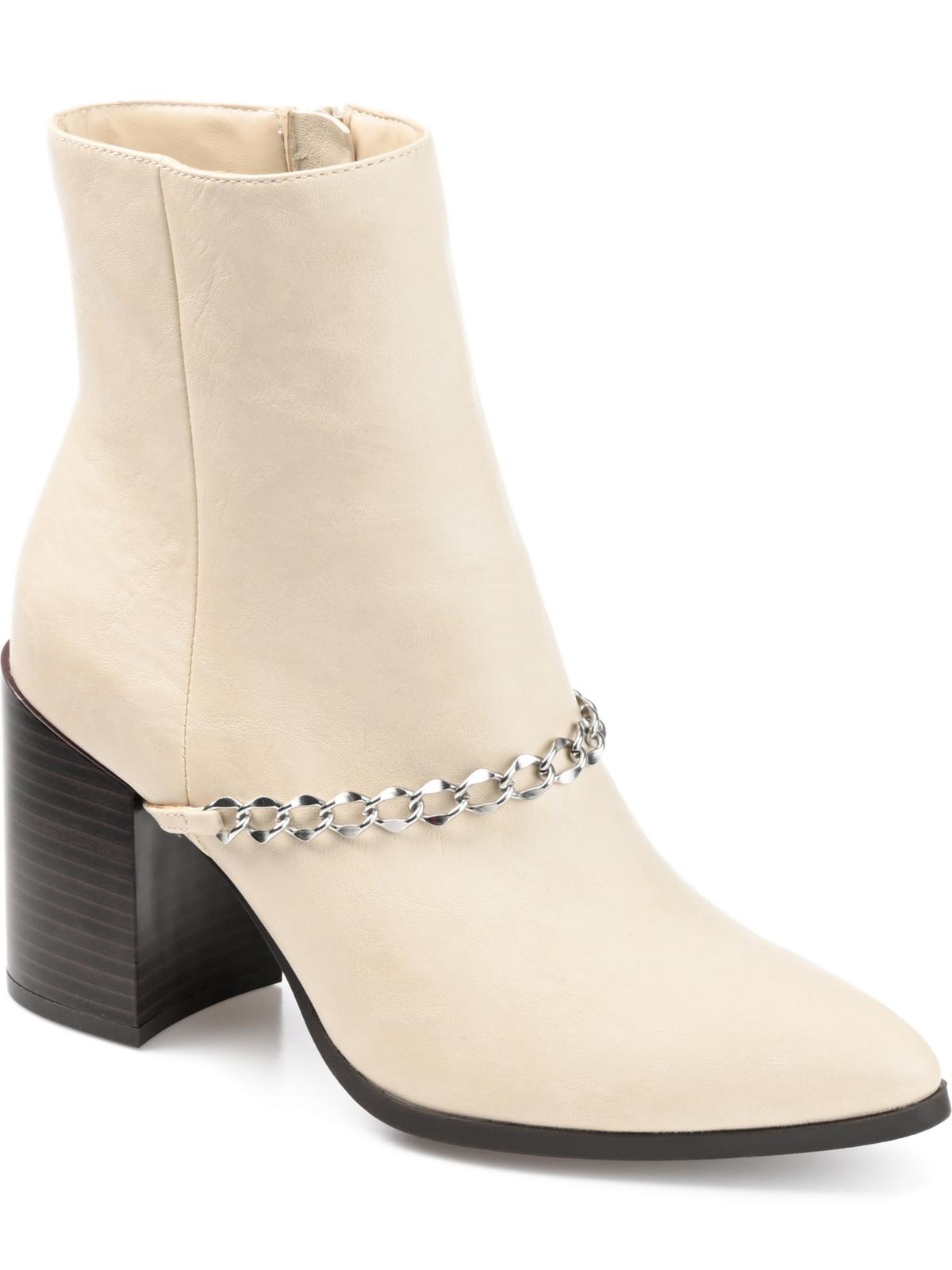 Journee Collection Womens Monicco Block Heel Chain Ankle Boots