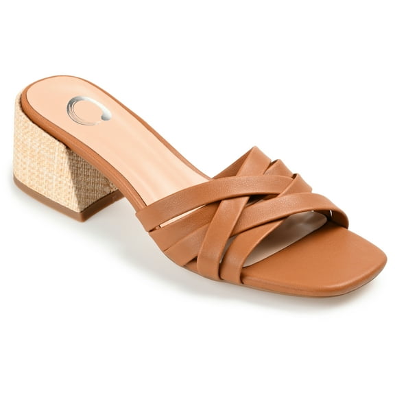 Journee Womens Moree Open Square Toe Block Heel Sandals