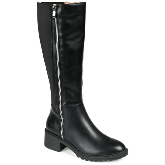 Journee Collection Womens Morgaan Tru Comfort Foam Extra Wide Calf Stacked Heel Knee High Boots
