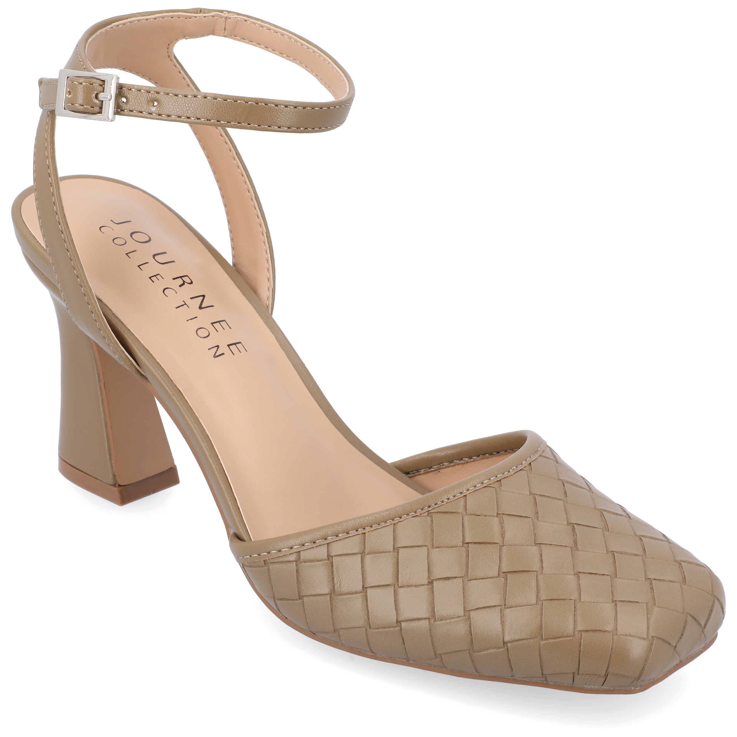 Journee Collection Womens Moriah Embossed Ankle Strap Square Toe
