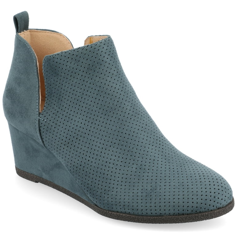 Journee Collection Womens Mylee Wide Width Pull On Wedge Booties Walmart