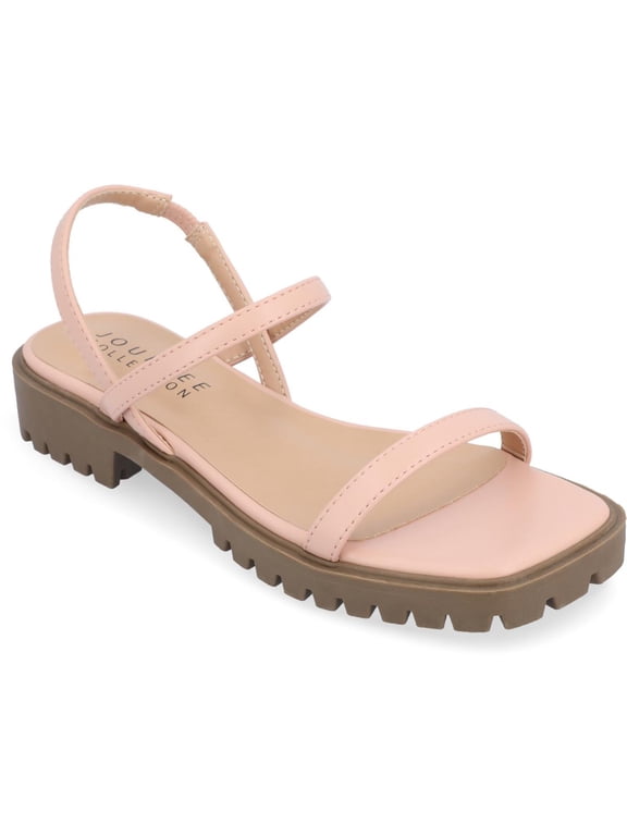 Collection Womens NYLAH Faux Leather Square Toe Platform Sandals