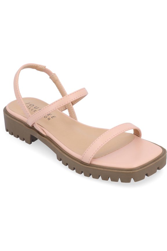 Collection Womens NYLAH Faux Leather Square Toe Platform Sandals