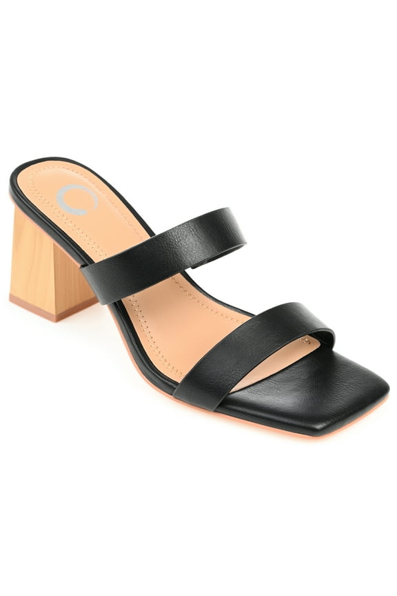 Collection Womens Nolla Tru Comfort Foam Open Square Toe Block Heel Sandals