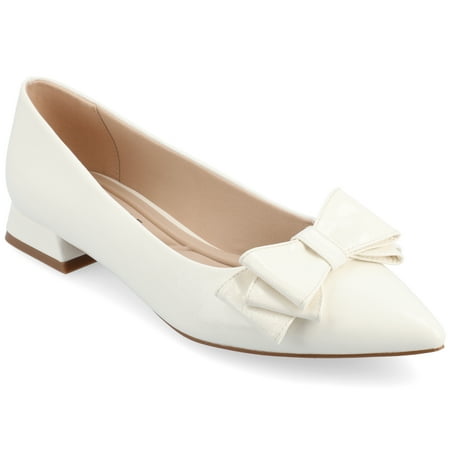 Journee Womens Ophelia Slip On Pointed Toe Low Heel Dress Flats