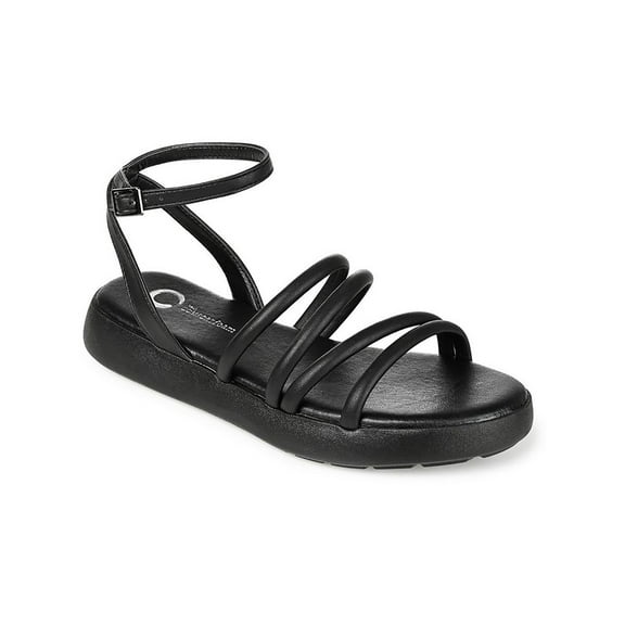 Journee Collection Womens Palomma Faux Leather Cushioned Strappy Sandals