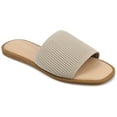 thumbnail image 1 of Journee Womens Prisilla Linen Slip On Flat Sandals, Widths Available, 1 of 10