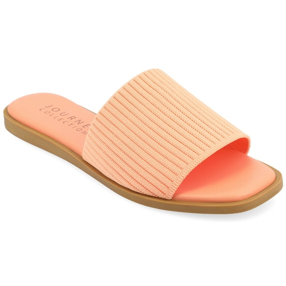 Journee Collection Womens Prisilla Tru Comfort Foam Linen Slip On Slide Sandals