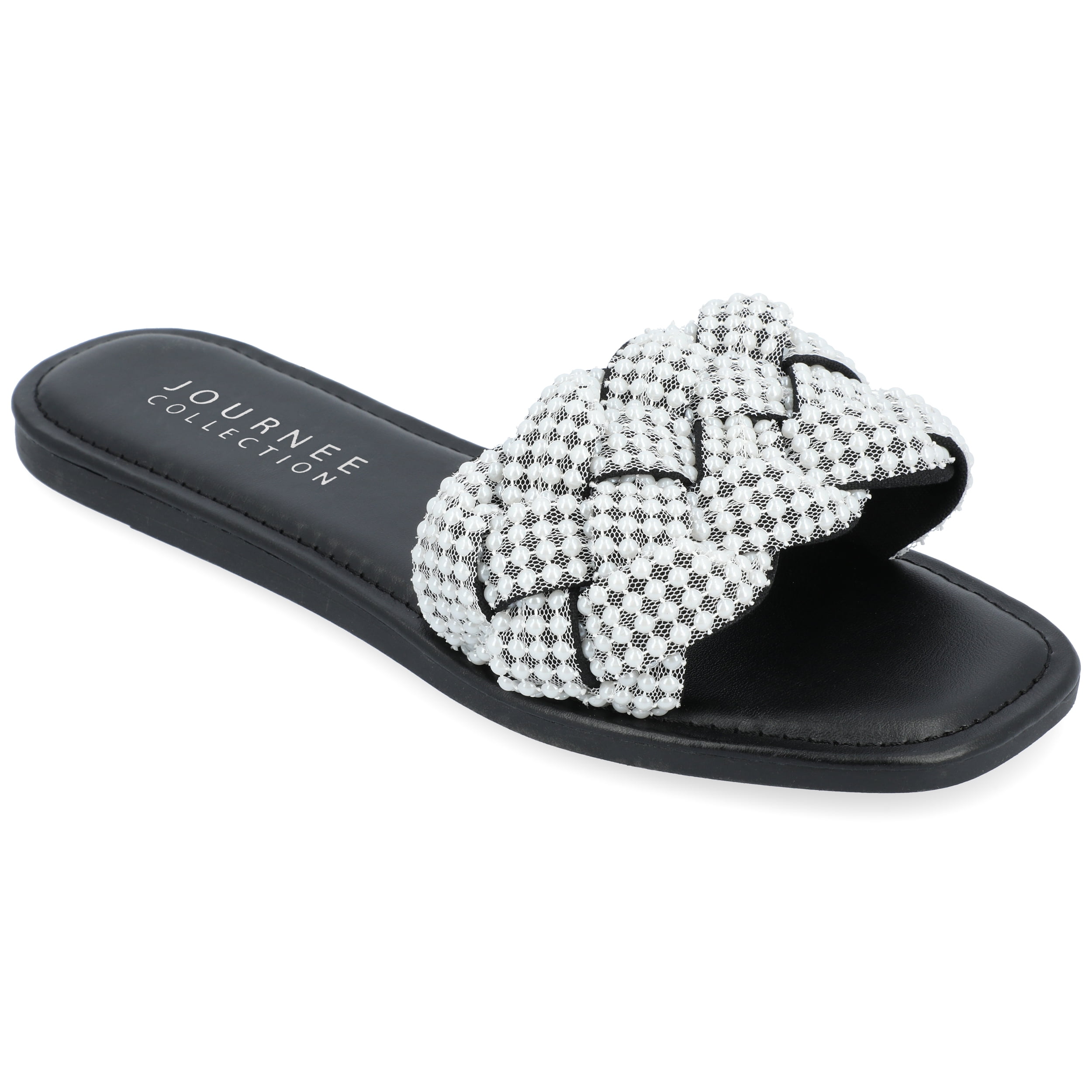 Journee Collection Womens Railley Tru Comfort Foam Slip On Slide Flat Sandals