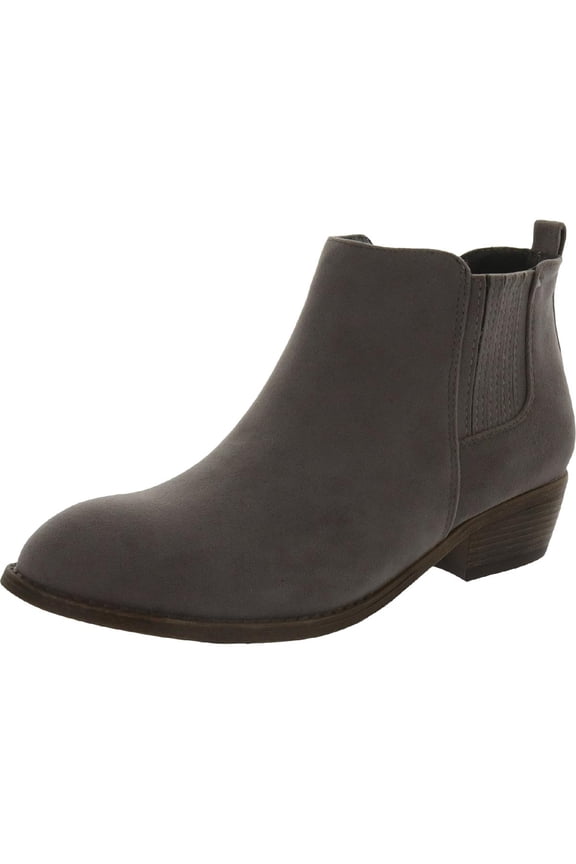 Collection Womens Ramsey Block Heel Ankle Boots Gray 8.5 Medium (B,M)