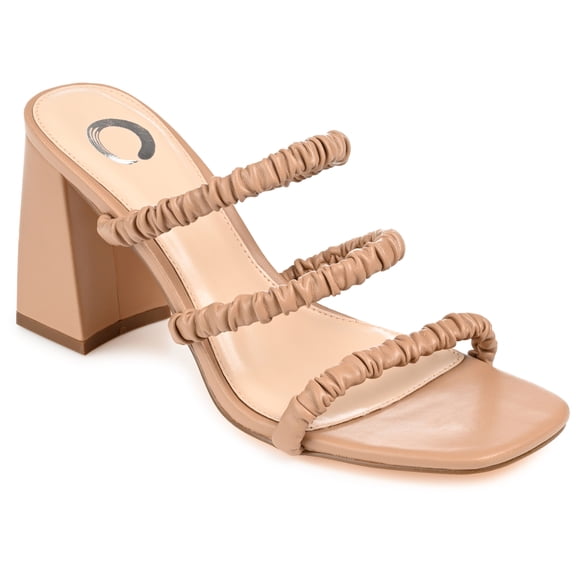Journee Womens Reagaan Open Square Toe Block Heel Sandals