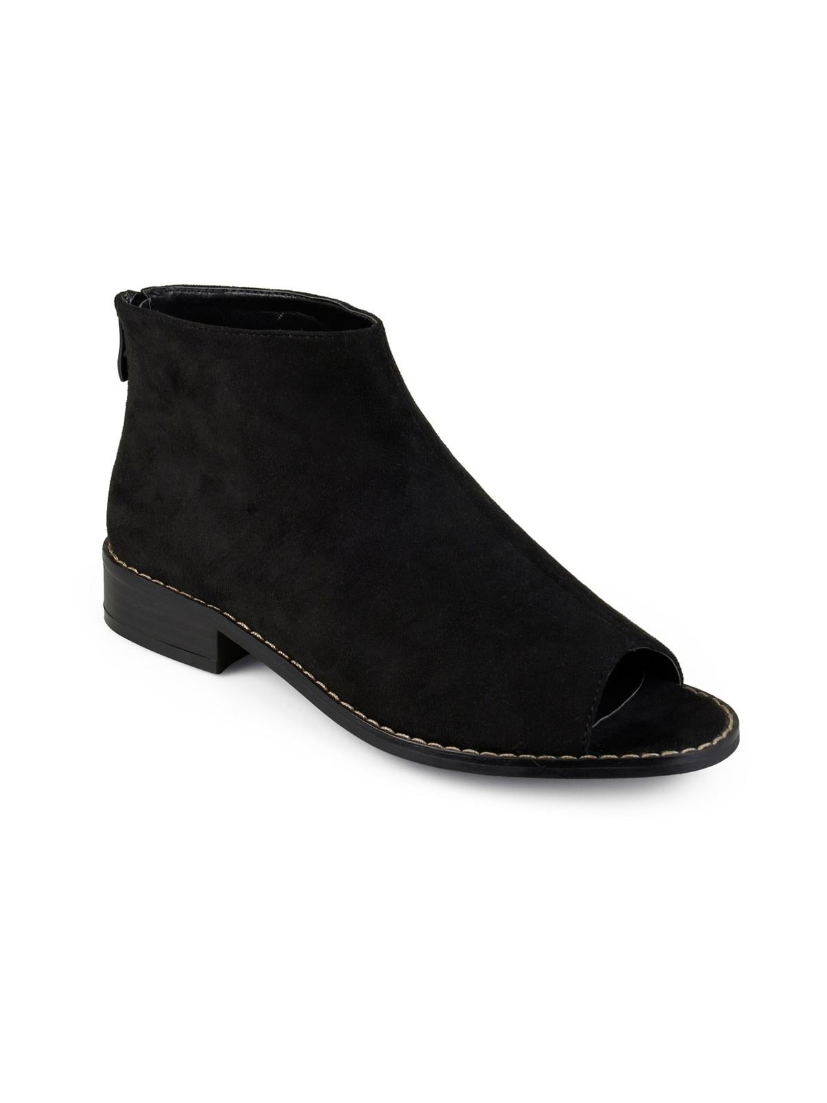 Journee Collection Womens Reya Vegan Suede Open Toe Booties