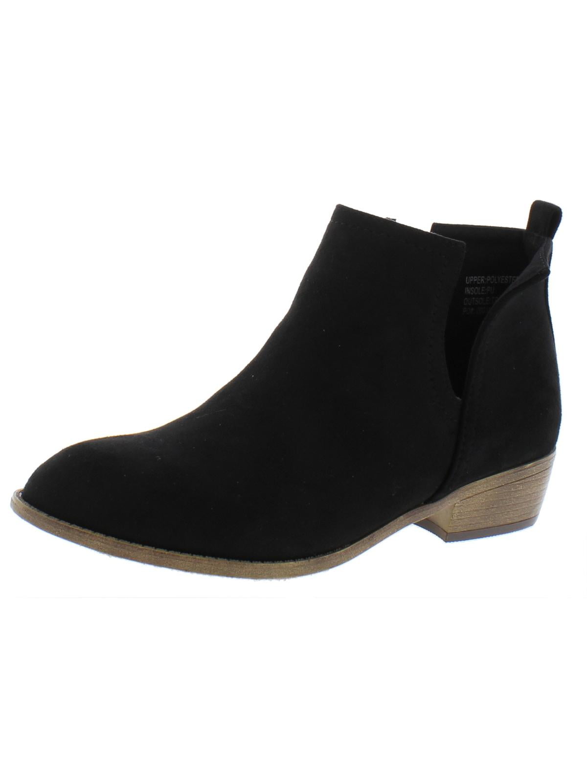 Journee Collection Womens Rimi Faux Suede Stacked Ankle Boots - Walmart.com