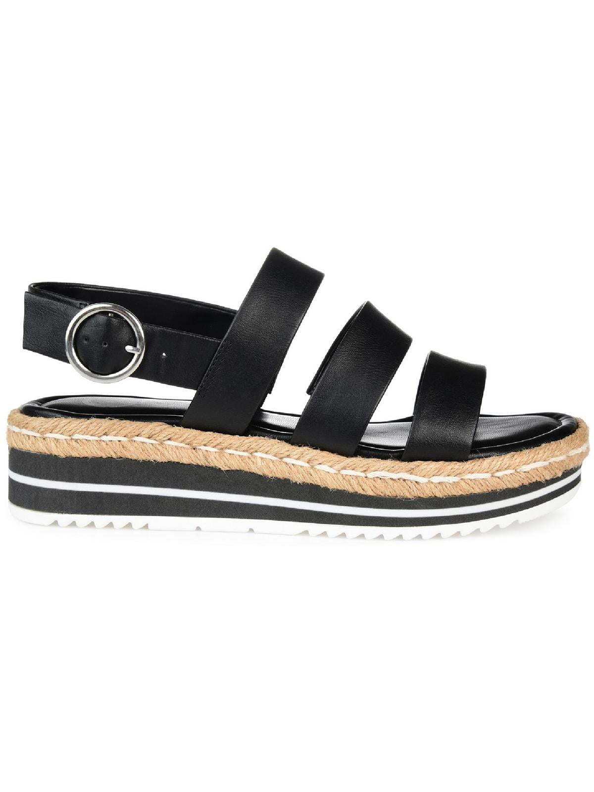 Journee Collection Womens Robyn Faux Leather Slingback Espadrilles
