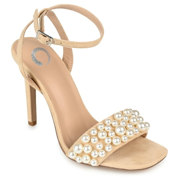 Journee Collection Womens Romey Buckle High Stiletto Open Toe Pumps