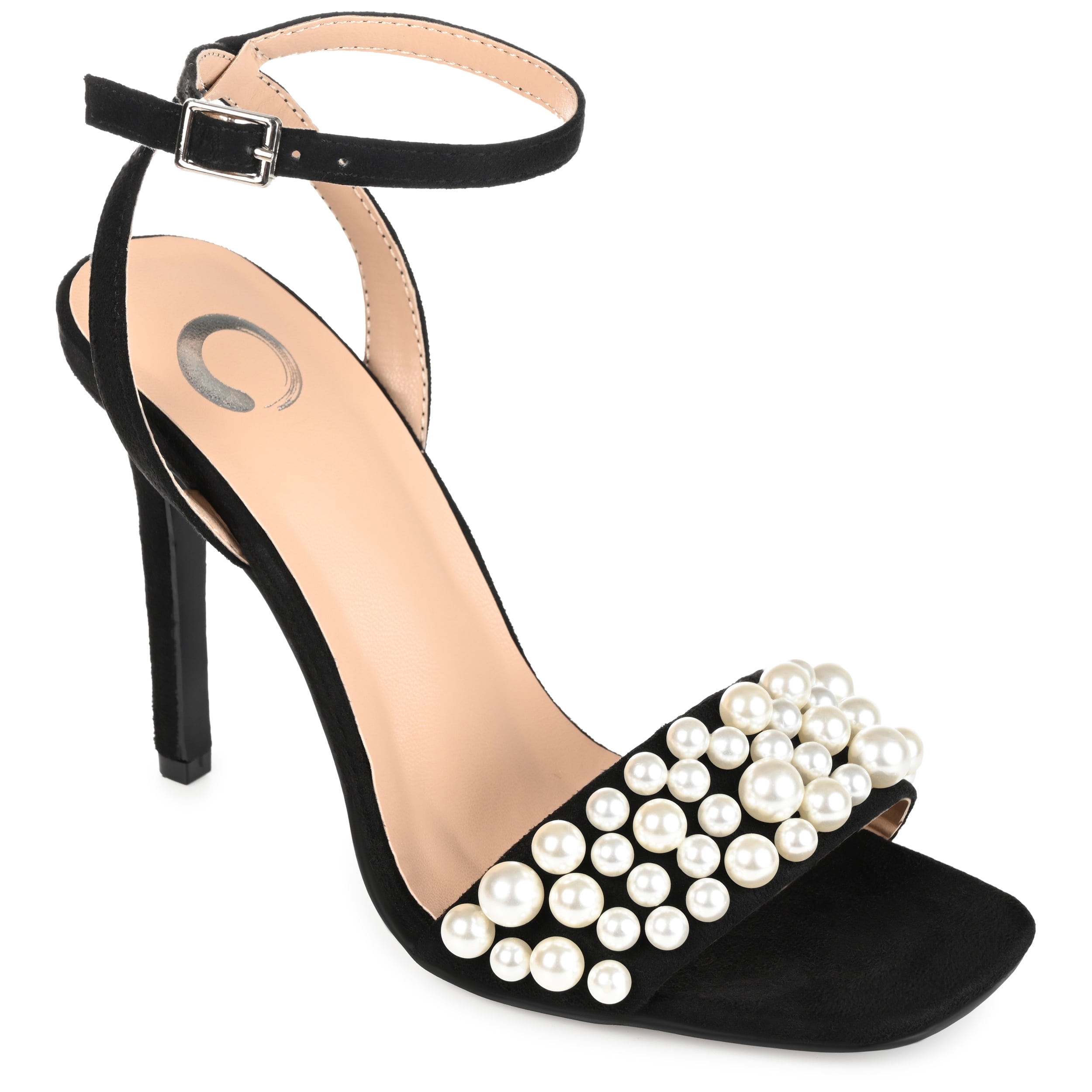 Journee Collection Womens Romey Buckle High Stiletto Open Toe Pumps