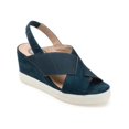 thumbnail image 1 of Journee Collection Womens Ronnie Faux Suede Peep-Toe Wedge Sandals, 1 of 1