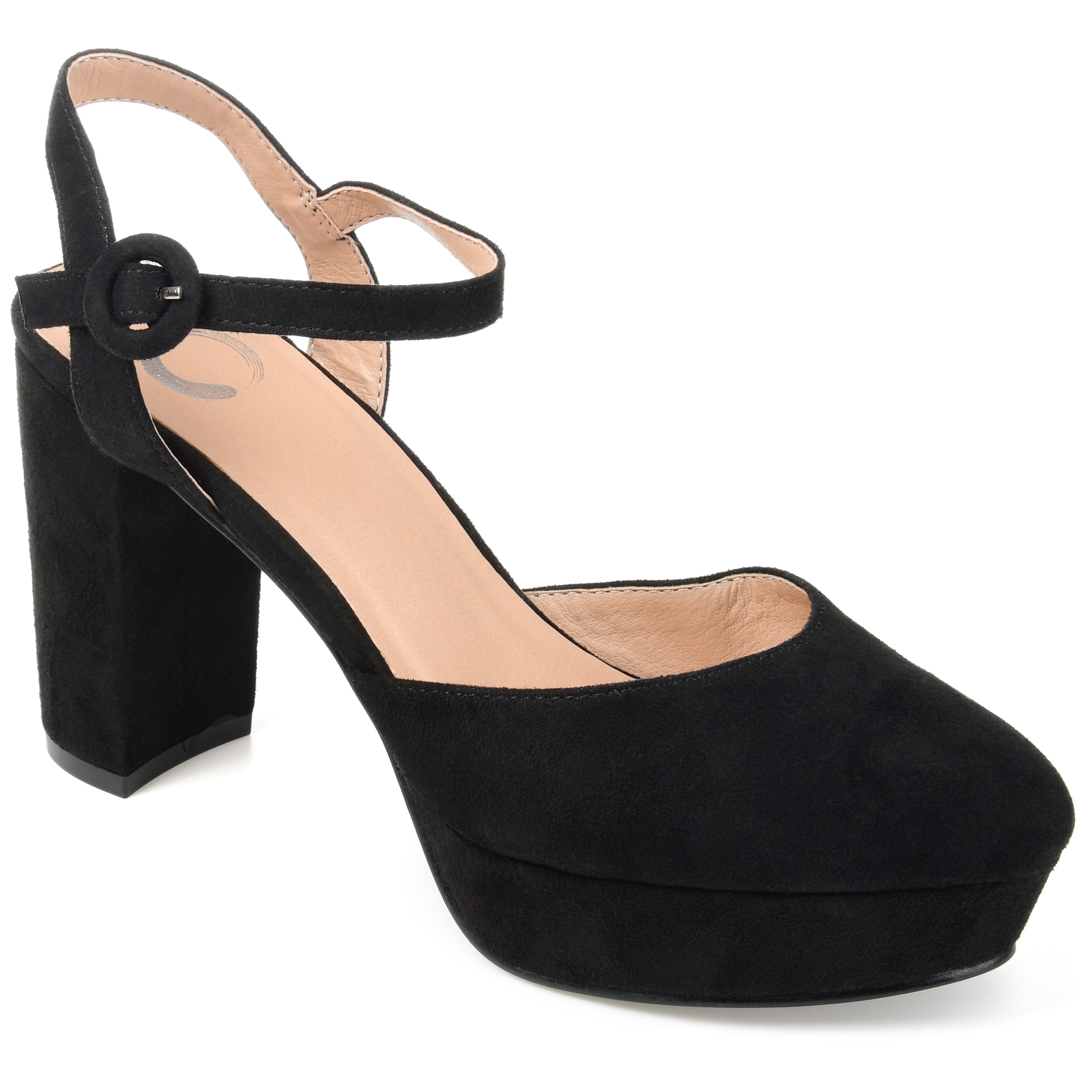 Wide ankle outlet strap pumps