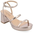 thumbnail image 1 of Journee Collection Womens Samilee Metallic Vegan Leather Platform Sandals, 1 of 7