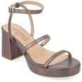 thumbnail image 1 of Journee Collection Womens Samilee Metallic Vegan Leather Platform Sandals, 1 of 7