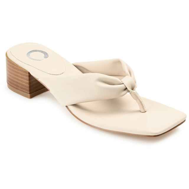Journee Collection Womens Seelah Low Stacked Heel Flip Flop Sandals