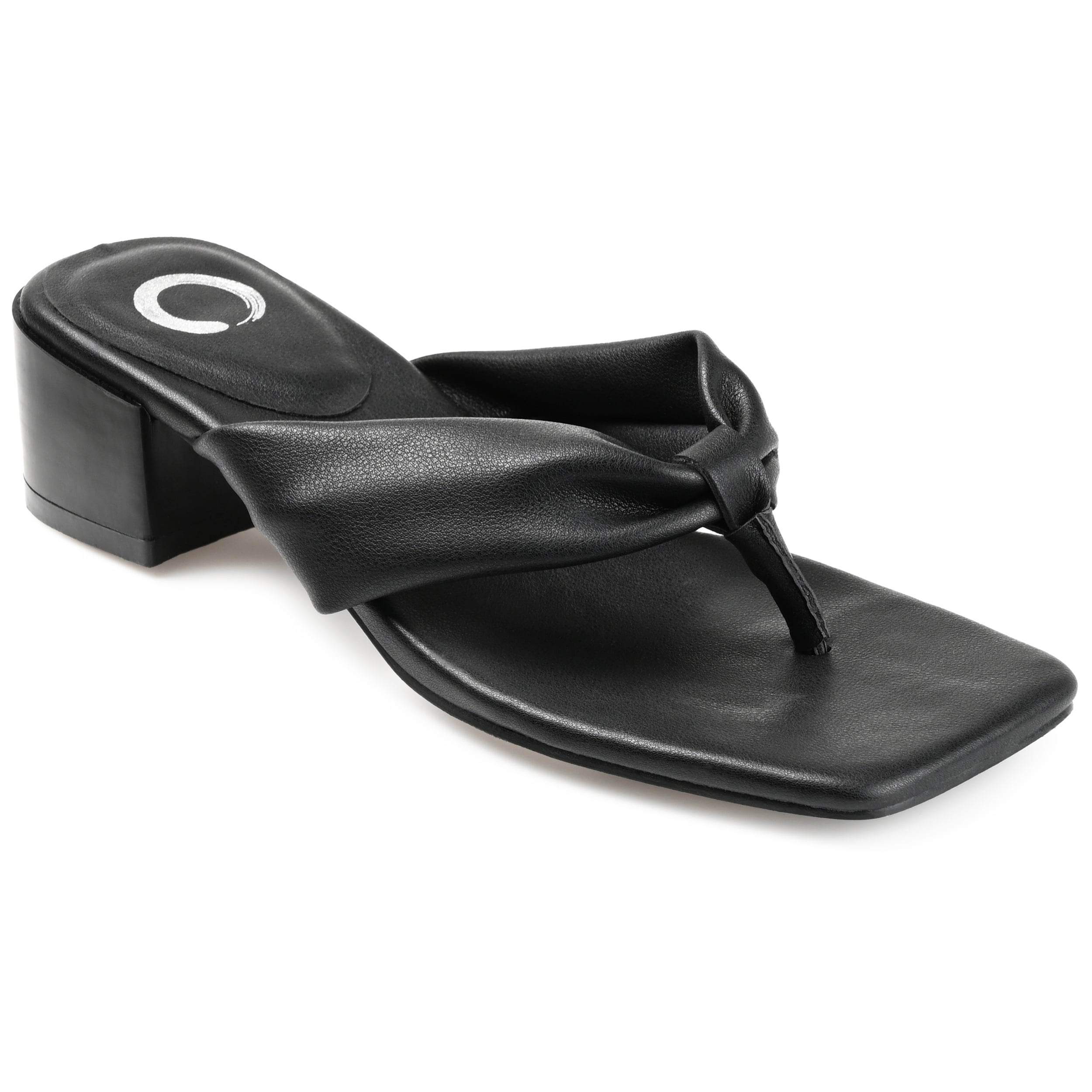 Journee Collection Womens Seelah Low Stacked Heel Flip Flop