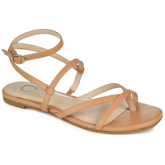 Journee Womens Serissa Multi Strap Flat Sandals