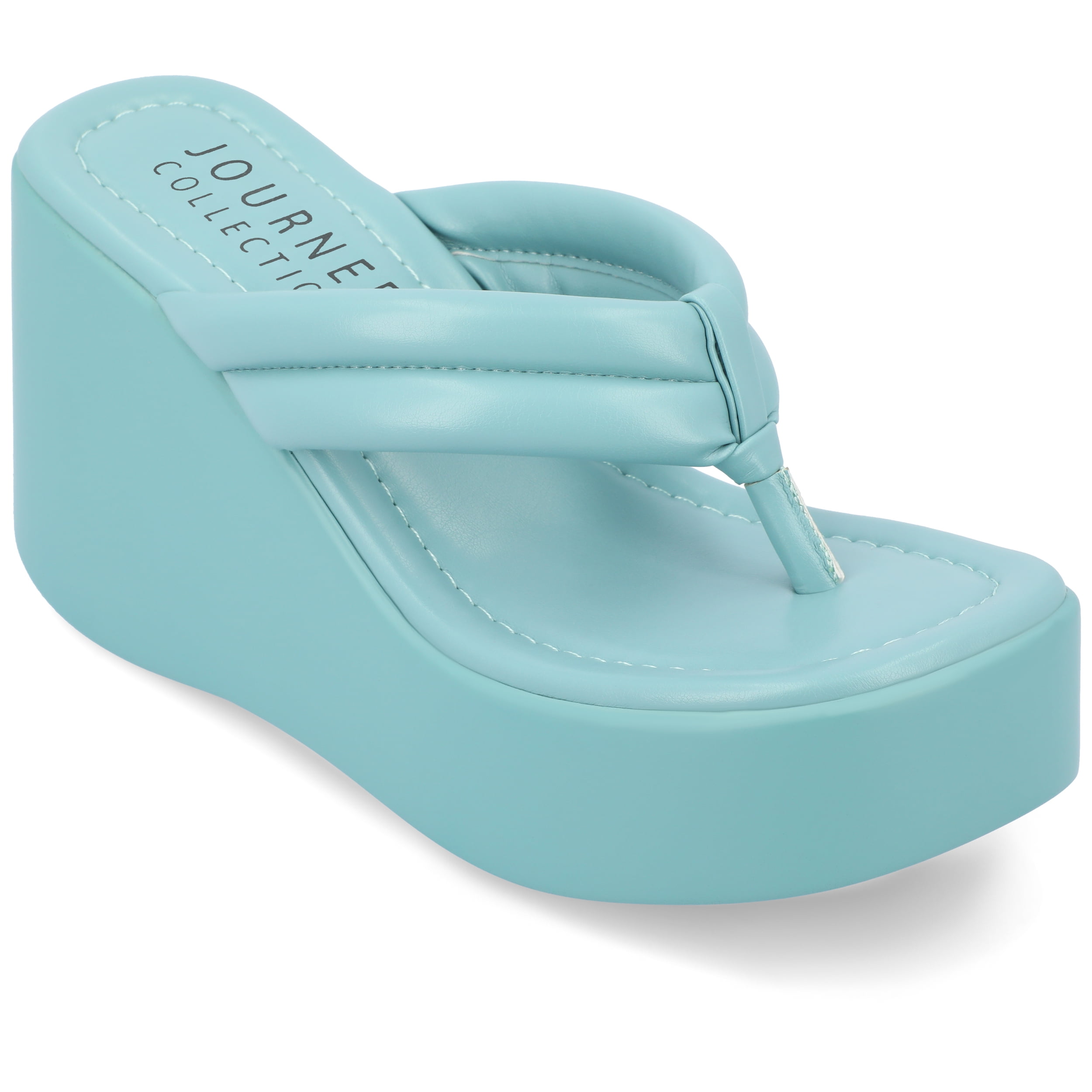 Journee Collection Womens Shareene Tru Comfort Foam Slip On Platform Wedge Sandals