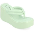 thumbnail image 1 of Journee Womens Shareene Slip On Platform Wedge Sandals, 1 of 8