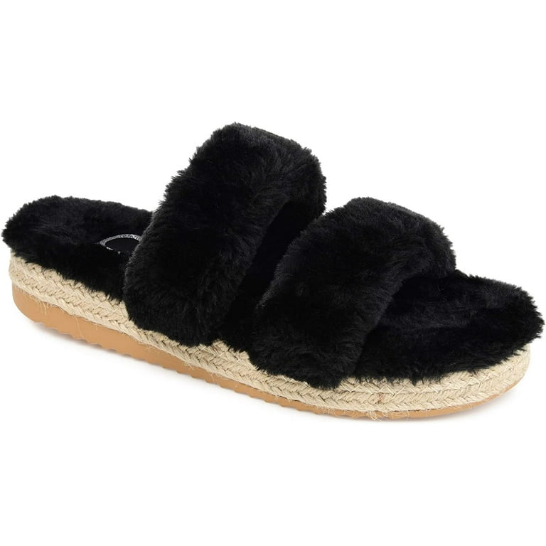 Journee Collection Womens Slippers 9 Black Walmart