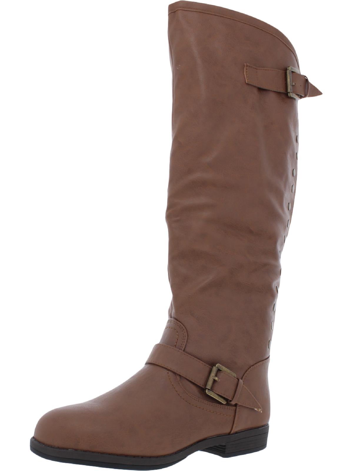 Journee Collection Womens Spokane Faux Leather Tall KneeHigh Boots