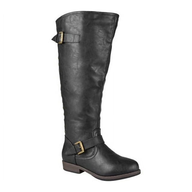 Journee Collection Womens Spokane Wide Calf Stacked Heel Riding Boots