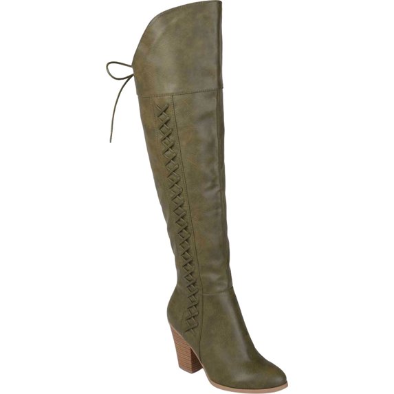 Journee Collection Womens Spritz Faux Leather Wide Calf Over-The-Knee Boots