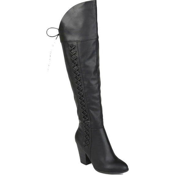 Journee Collection Womens Spritz Wide Calf Faux Leather Over-The-Knee Boots