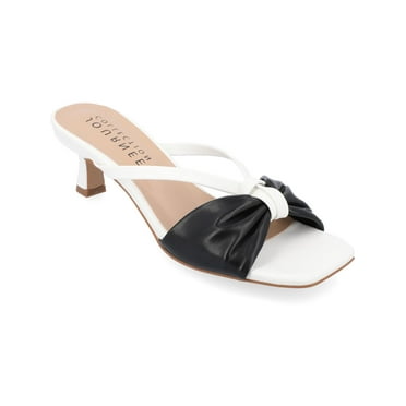 Journee Collection Womens Starling Faux Leather Slip-On Kitten Heels