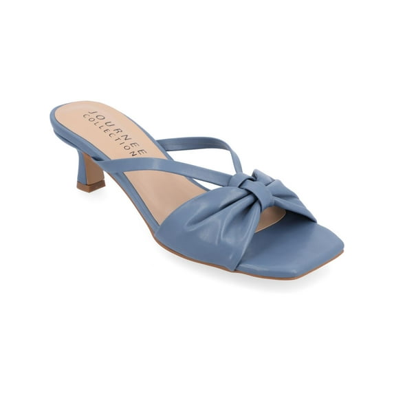 Journee Collection Womens Starling Faux Leather Slip-On Kitten Heels