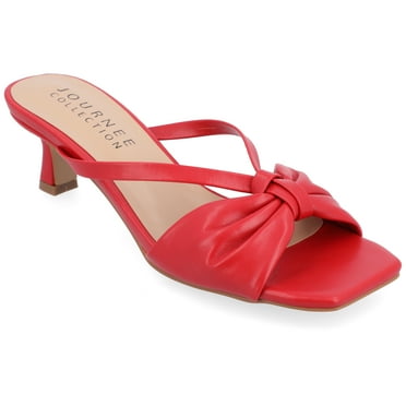 Journee Collection Womens Starling Kitten Heel Two Tone Open Toe Pumps