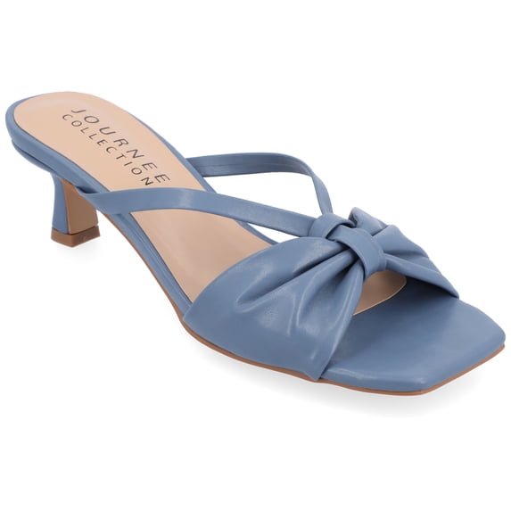 Journee Collection Womens Starling Kitten Heel Two Tone Open Toe Pumps