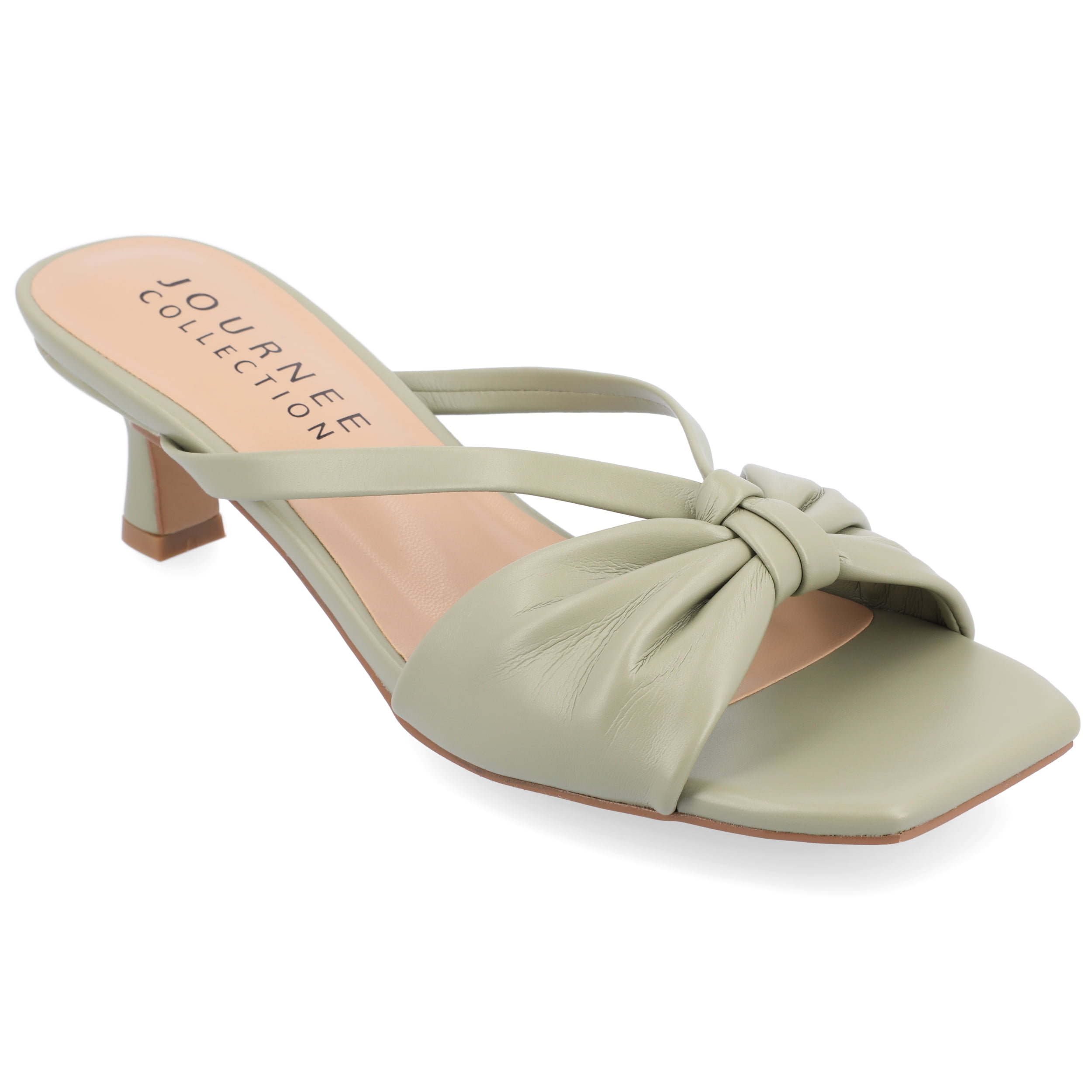Journee Collection Womens Starling Wide Width Kitten Heel Two Tone Open Toe Pumps