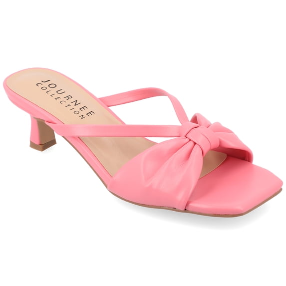 Journee Collection Womens Starling Wide Width Kitten Heel Two Tone Open Toe Pumps