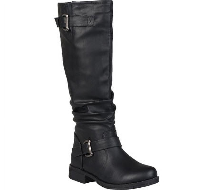 Journee Collection Womens Stormy Wide Calf Stacked Heel Riding Boots