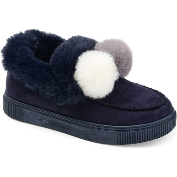 Journee Collection Womens Sunset Faux Fur Lined Comfort Moccasin Slippers