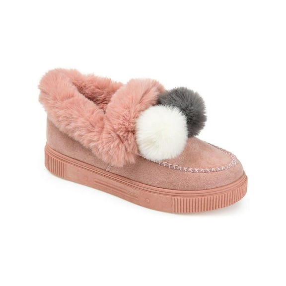 Journee Collection Womens Sunset Faux Fur Lined Comfort Moccasin Slippers