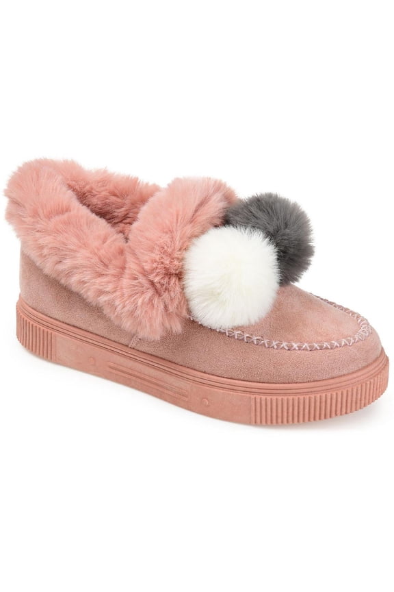 Collection Womens Sunset Faux Fur Lined Faux Suede Moccasin Slippers