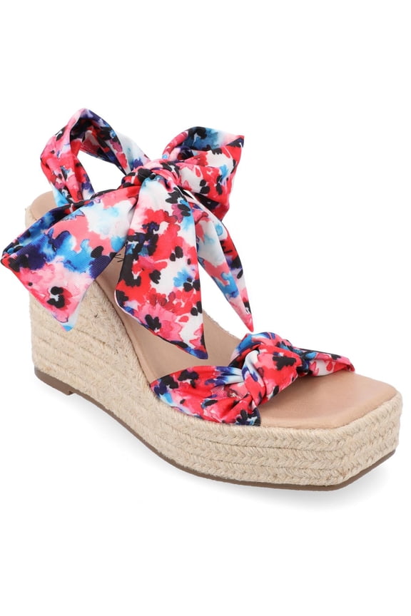 Collection Womens Surria Ankle Tie Open Square Toe Wedge Sandals