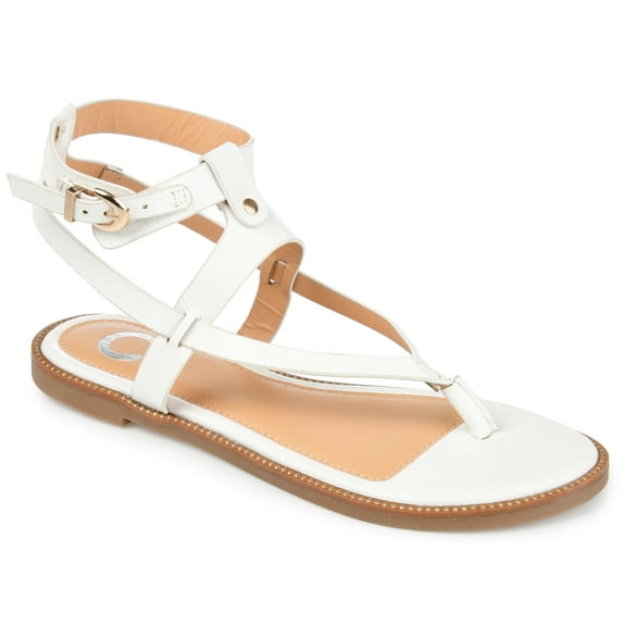 Journee Womens Tangie Multi Strap Flat Sandals
