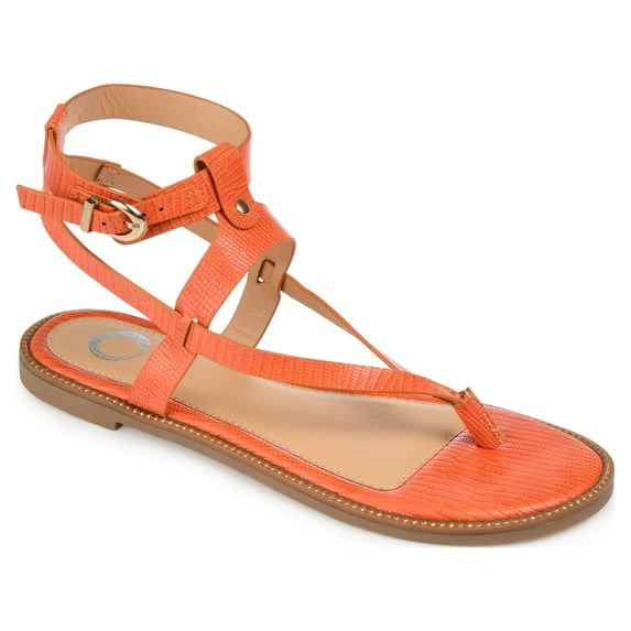 Journee Womens Tangie Multi Strap Flat Sandals