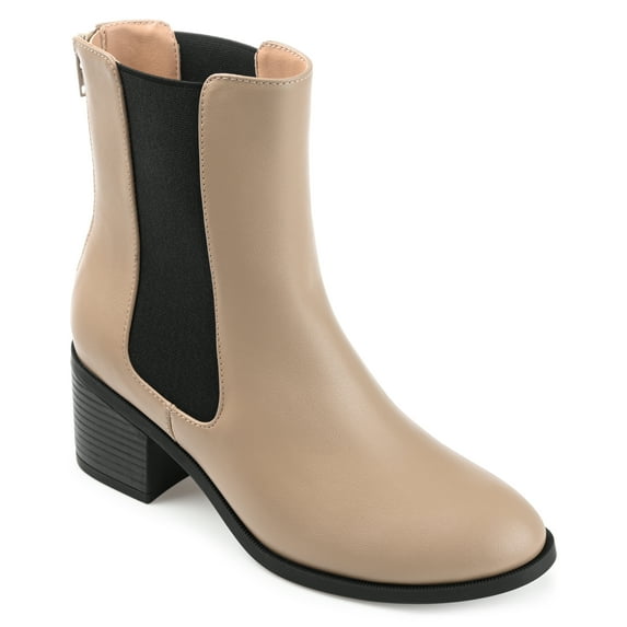 Journee Collection Womens Tayshia Tru Comfort Foam Back Heel Zip Stacked Heel Booties